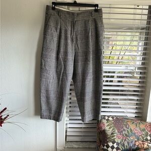 Women’s Plaid Wool Blend Trousers - Gray
